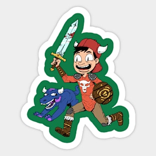 Kid Warrior & pet monster Sticker